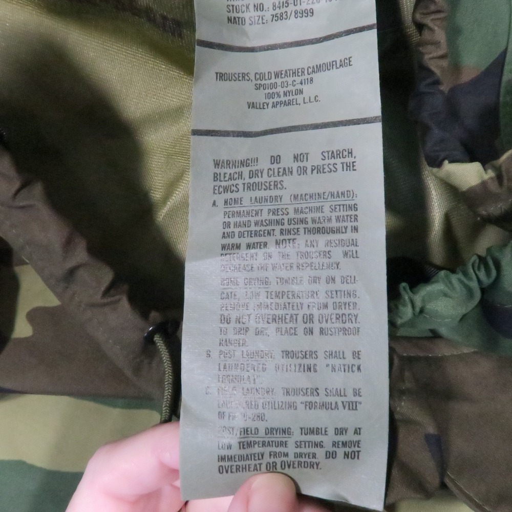 US Military Woodland Camo Trousers L Cold Weather Survival Tactical Vintage 2001 - Picture 9 of 9